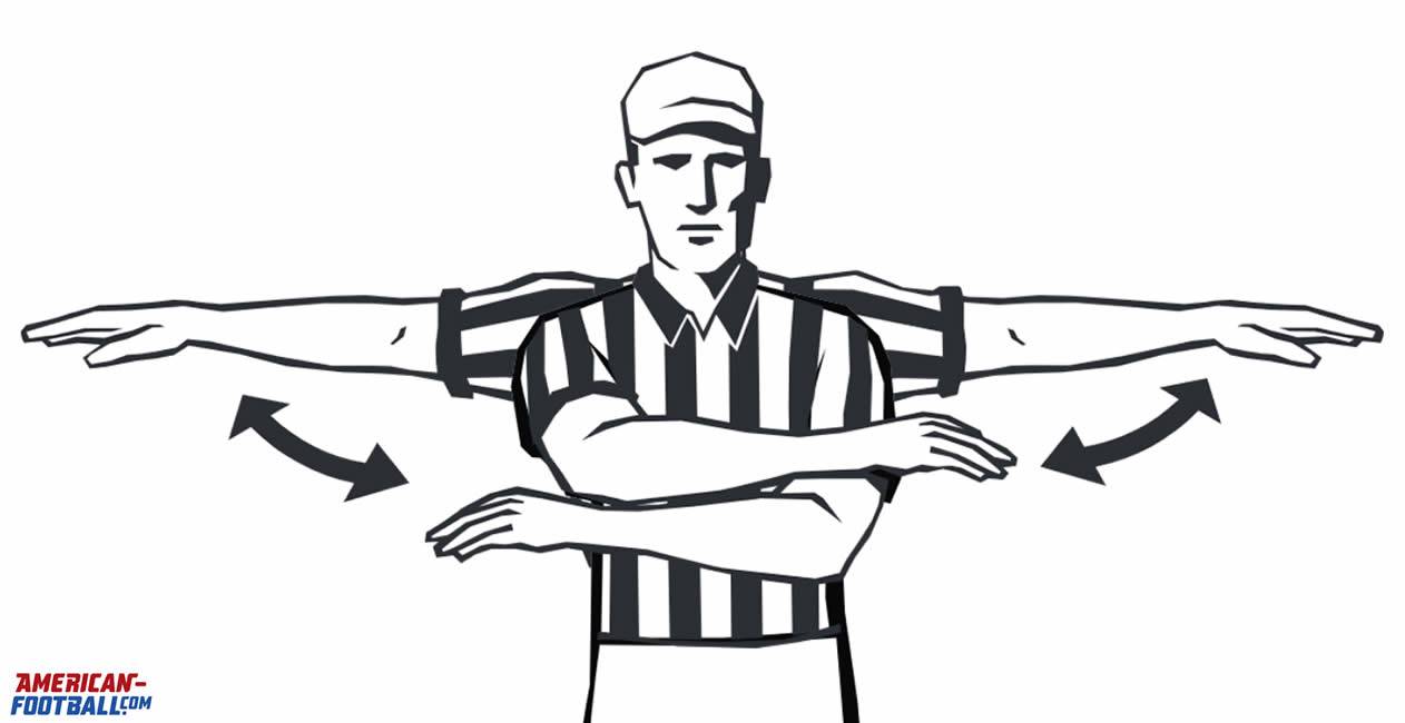 Flag Football Schiedsrichterzeichen: Unvollständiger Pass (10)