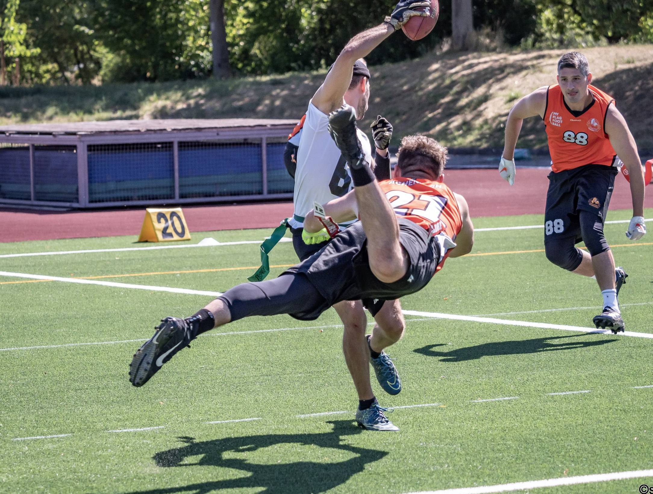 Flag Football - 5er DFFL Spieltag am 6.8.2022 in Mainz - Walldorf Wanderers vs. Heidelberg Hunters | ©Foto: S.Thiele