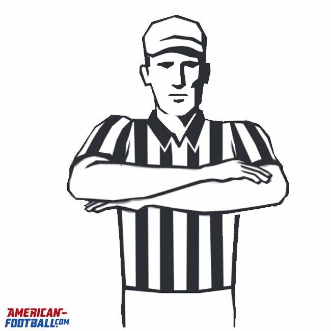 Flag Football Schiedsrichterzeichen: Spielverzögerung / Passverzögerung (21)