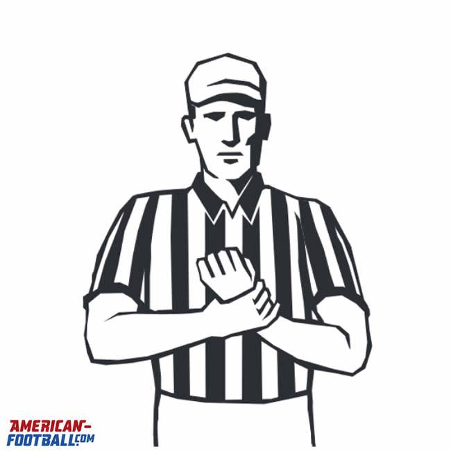 Flag Football Schiedsrichterzeichen: Illegaler Kontakt Halten